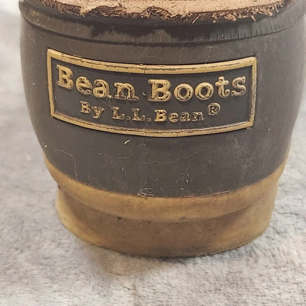 LL Bean Boots Bean Boots Womens 7 Wide Brown Leather Duck Made In Maine Vintage